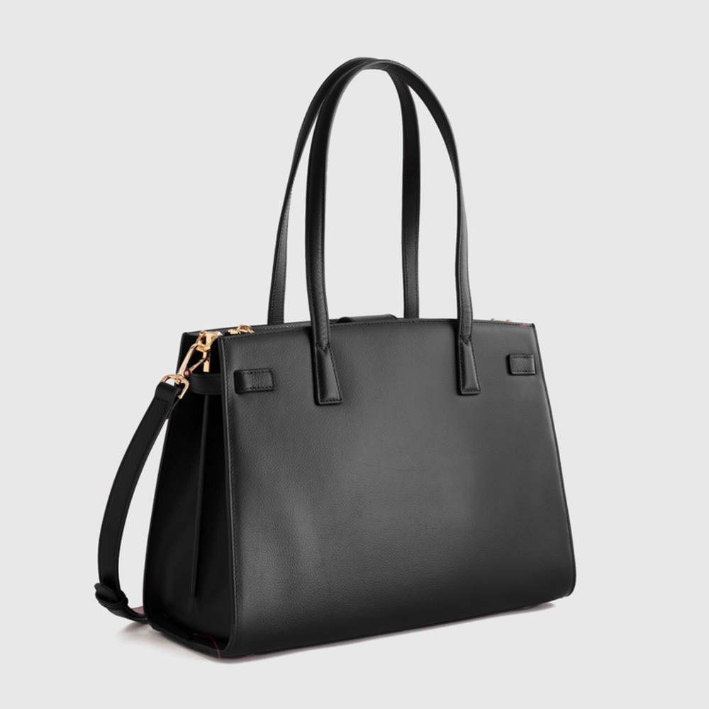 BRAND NEW Italian Leather Large Triple Compartment Satchel- Quince